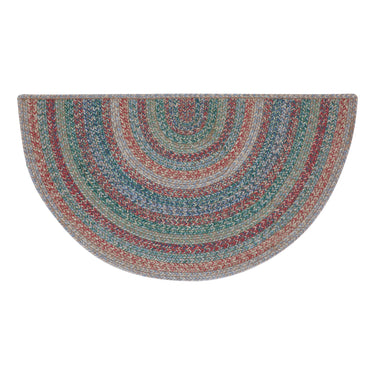 Multi Jute Braided Rug Half Circle w/ Pad 19.5